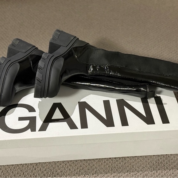 Ganni Shoes - GANNI Black Chunky Knee High Boots Size 41 NEW $675 Retail Platform Lug Sole